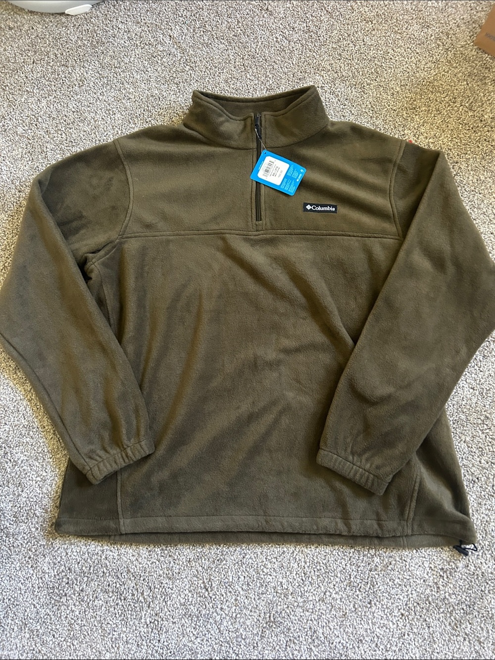 Columbia Men's Olive Green Half-Zip Fleece Pullover
